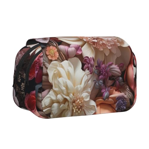AYYQWE Schöne Blumen 1 Druck Leichte Stifttasche Stilvolle Schreibwaren Reise Büro Große Kapazität Make-up Toilettenartikel von AYYQWE