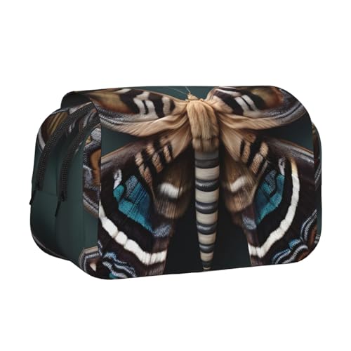 AYYQWE Schönes Federmäppchen mit Mottenaufdruck, leicht, stilvolle Schreibwaren, Reisen, Büro, großes Fassungsvermögen, Make-up-Toiletry von AYYQWE