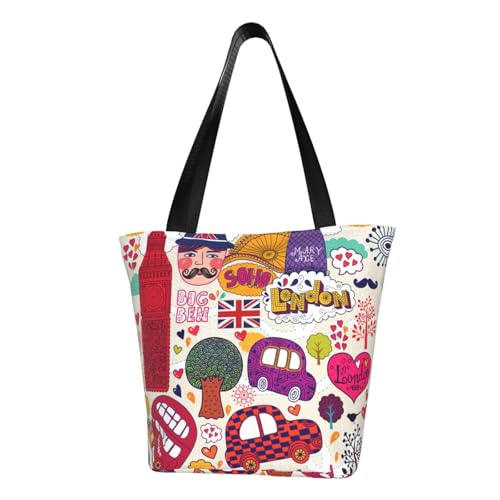 AYYQWE Schulzeitung in Englisch Druck Sommer Schultertasche Strand Crossbody Handtasche Reise Einkaufen Fitnessstudio Wandern Party Events von AYYQWE