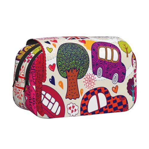 AYYQWE Schulzeitung in englischer Sprache, leichtes Stifteetui, stilvolles Schreibwaren, Reisen, Büro, großes Fassungsvermögen, Make-up-Toiletry von AYYQWE