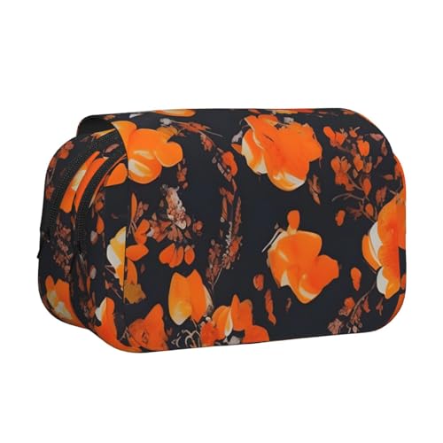 AYYQWE Set mit kunstvollem Blumendruck, leicht, stilvolle Schreibwaren, Reisen, Büro, großes Fassungsvermögen, Make-up-Toiletry von AYYQWE