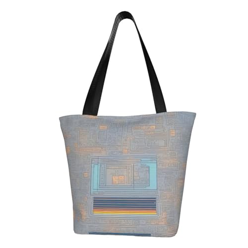 AYYQWE Sommer-Schultertasche mit Programmiercode-Druck, Strandtasche, Handtasche, Reisen, Einkaufen, Fitnessstudio, Wandern, Party, Events von AYYQWE