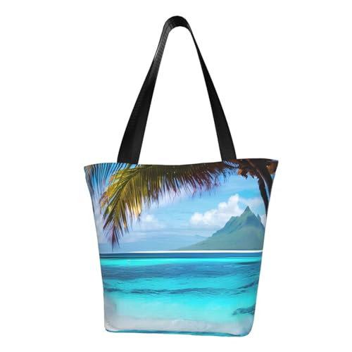 AYYQWE Tahiti Beach Print Sommer Schultertasche Strand Crossbody Handtasche Reise Einkaufen Fitnessstudio Wandern Party Events von AYYQWE