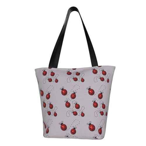 Art Ladybug Tracks Print Sommer Schultertasche Strand Crossbody Handtasche Reise Einkaufen Fitnessstudio Wandern Party Events von AYYQWE