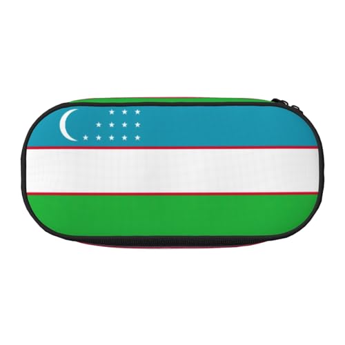 Federmäppchen mit Flagge der Republik Usbekistan, stilvoll, für Schüler, wiederverwendbar, für Make-up, Kosmetik, einfacher Zugriff, Schwarz , Einheitsgröße, Taschen-Organizer von AYYQWE