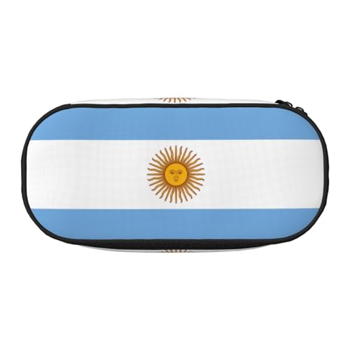 Federmäppchen mit argentinischer Flagge, stilvoll, für Schüler, wiederverwendbar, für Make-up, Kulturbeutel, einfacher Zugriff, Schwarz , Einheitsgröße, Taschen-Organizer von AYYQWE