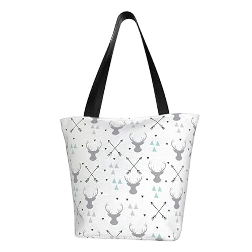 Jagdpfeile Dreiecke Hirsch Druck Sommer Schultertasche Strand Crossbody Handtasche Reise Einkaufen Fitnessstudio Wandern Party Events von AYYQWE