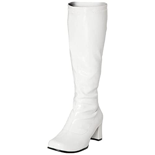AYZAL Go-Go-Stiefel für Damen, 1960er-/70er-Jahre, kniehoch, Retro-Blockabsatz, Mädchen-Stiefel, weiß, 38 EU AYZAL Go-Go-Stiefel für Damen, 1960er-/70er-Jahre, kniehoch, Retro-Blockabsatz, Mädchen-Stiefel, weiß, 38 EU von AYZAL