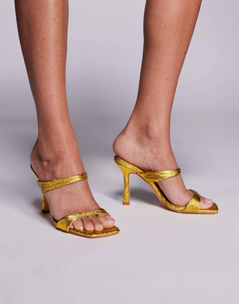 Azalea Wang - Beal - Pantolette in Gelb mit Riemchen von AZALEA WANG