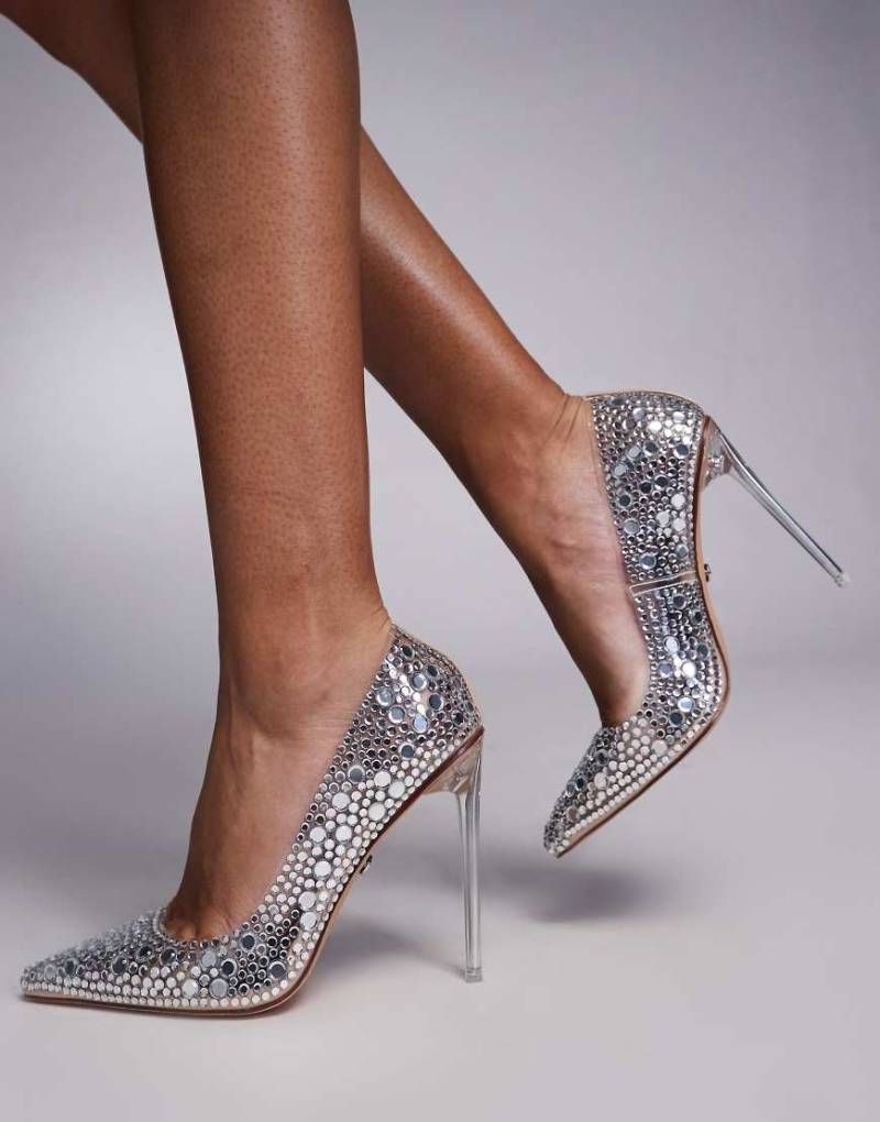 Azalea Wang - Garnet - Verzierte Pumps in Silber von AZALEA WANG