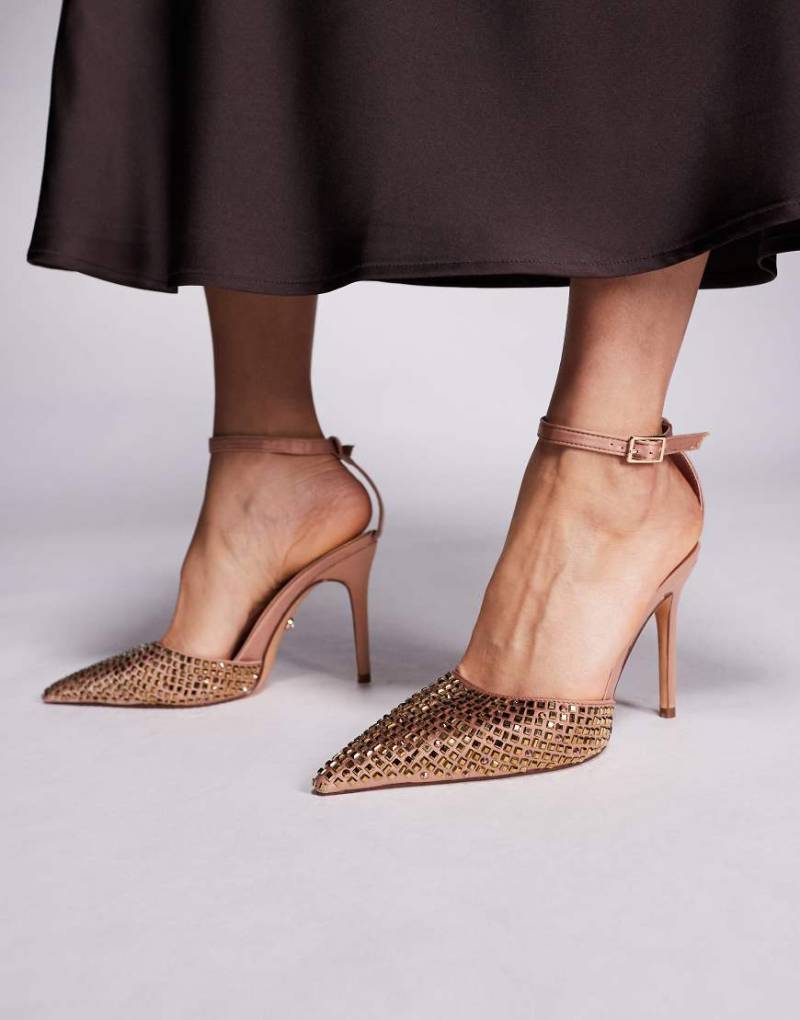 Azalea Wang - Waraia - Highheels in Goldoptik mit verziertem Detail-Goldfarben von AZALEA WANG