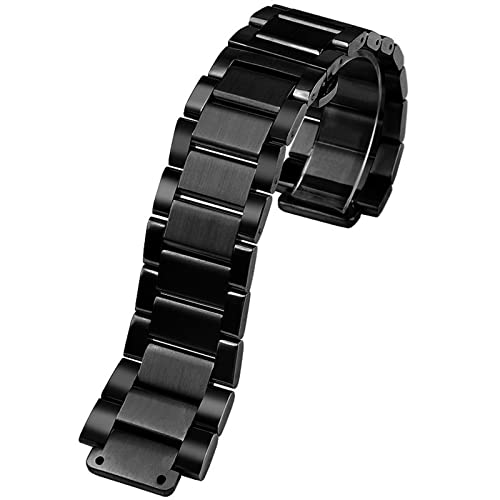 AZANU Für Hublot Yubo Uhrenarmband, Big Bang Classic Fusion Herren Damen Armband aus massivem Edelstahl, 21–13 mm (Color : Black, Size : 23-17mm) von AZANU