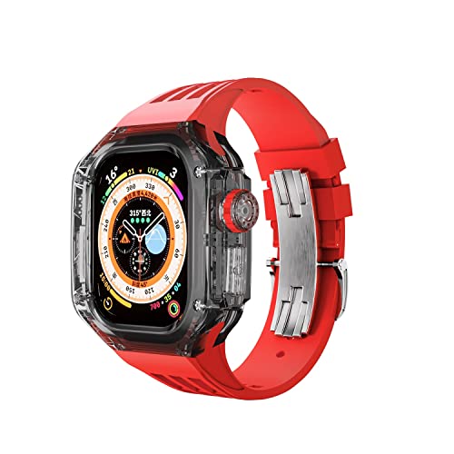 AZANU Luxuriöse transparente Schutzhülle, Fluorkautschuk-Armband, Modifikationsset, für Apple Watch Ultra 8, 49 mm, Ersatz-Uhrenzubehör, Mod-Set, 49 mm, Achat von AZANU