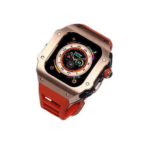 AZANU Luxuriöses Uhrengehäuse, fluoriertes Uhrenarmband, Mod Kit, für Apple Watch Ultra 8, 49 mm, Upgrade, Ersatz für Fluorkautschuk-Armbandabdeckung, For 49mm, Achat von AZANU