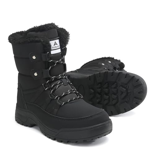 AZBZCZ Damen-Schneestiefel, rutschfest, für kaltes Wetter, mit Fell gefüttert, bequeme Winterschuhe, Schwarz, 38.5 EU AZBZCZ Damen-Schneestiefel, rutschfest, für kaltes Wetter, mit Fell gefüttert, bequeme Winterschuhe, Schwarz, 38.5 EU von AZBZCZ