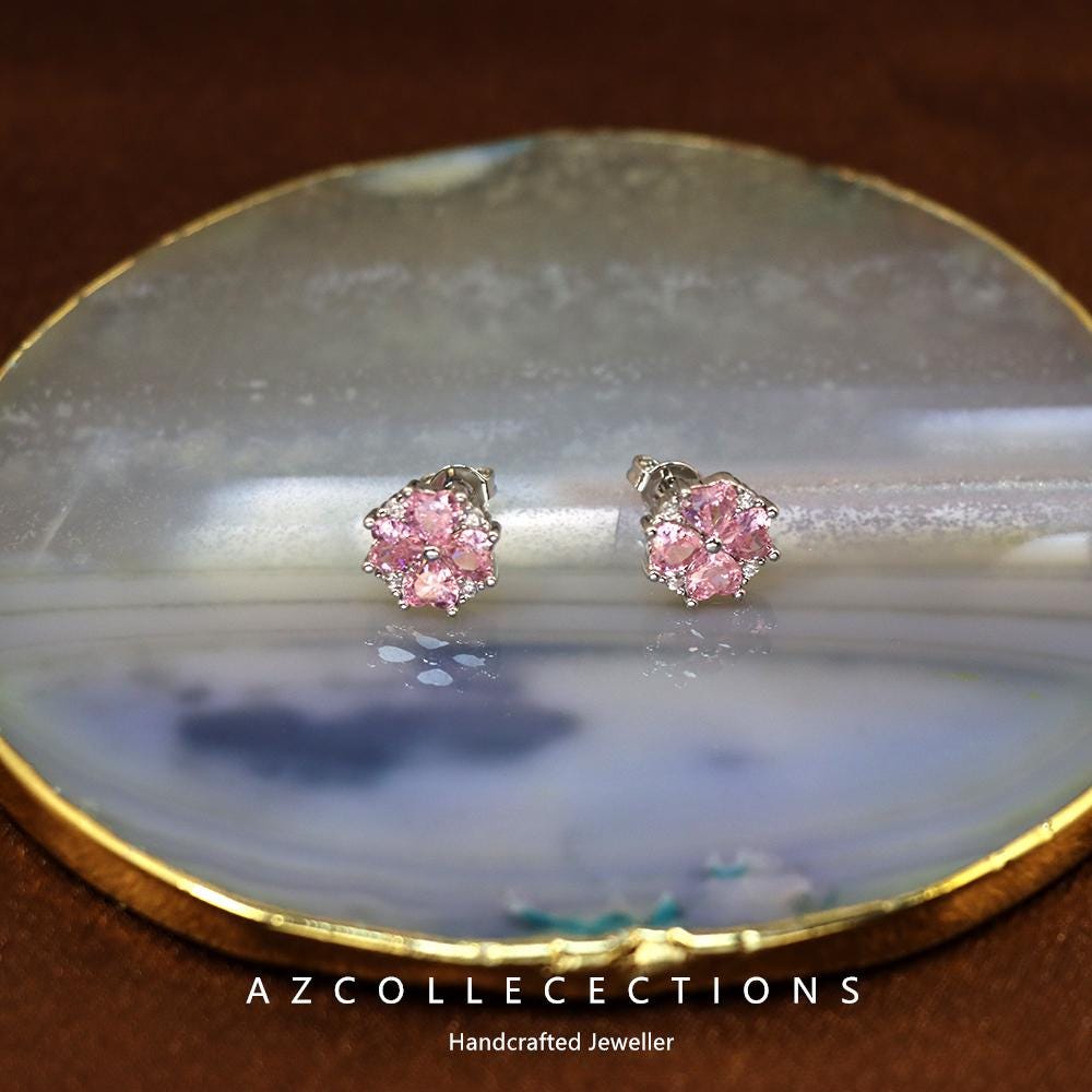 Kleine Citrin Blume Ohrstecker - Gelber Edelstein November Geburtsstein, Perfektes Geschenk Für Sie Oder Mädchen von AZCollecections