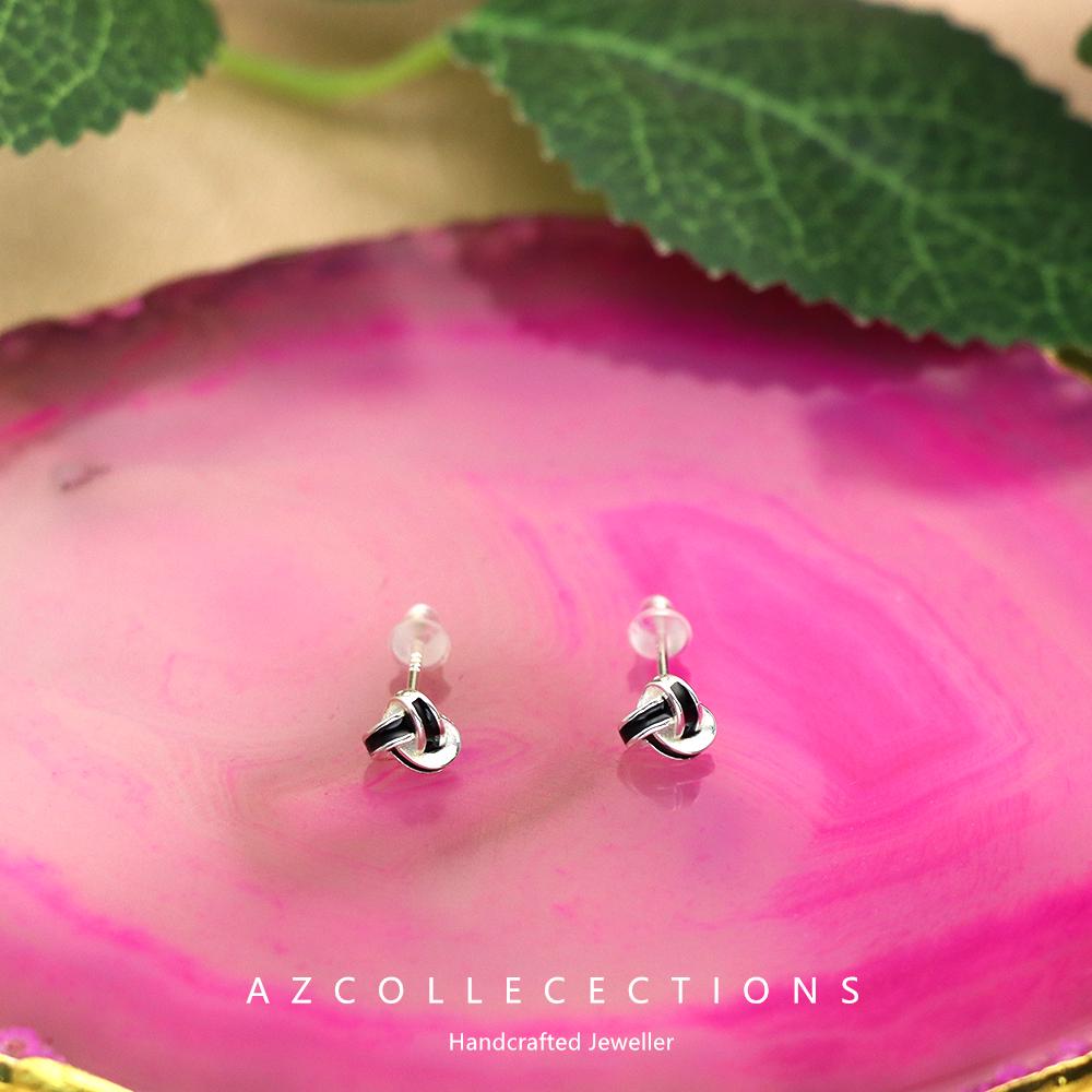 S925 Silber Schmuck Dreieck Verknotete Ohrstecker von AZCollecections