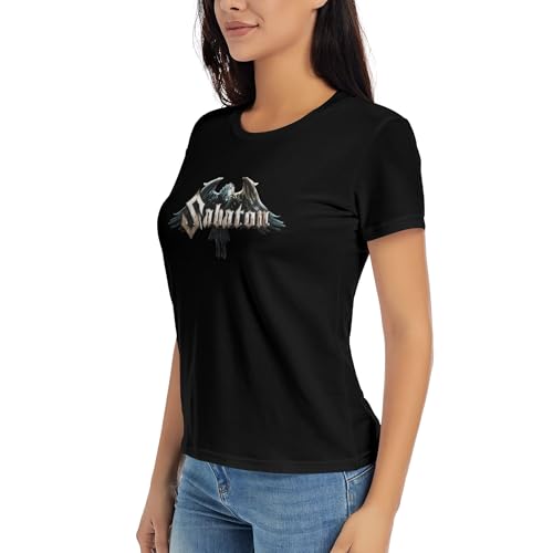 Sabaton Tshirt Damen Short Sleeve T-Shirt - aus Hochwertiger Baumwolle - Regular fit Kurzarm Tshirt von AZHAOJLI