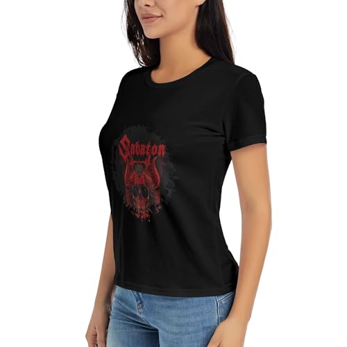 Sabaton Tshirt Damen Short Sleeve T-Shirt - aus Hochwertiger Baumwolle - Regular fit Kurzarm Tshirt von AZHAOJLI