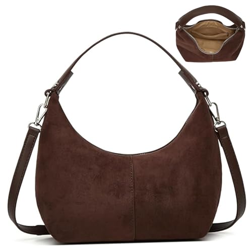 AZIDWERYQ Frauen für Kunstleder -Umhängetasche für Kunsthilfe von Frauen Mond Geldbörse mit verstellbarem Gurt -Crossbody -Sling -Beutel für tägliche Verwendung Wildleder von AZIDWERYQ