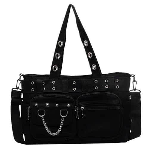 AZIDWERYQ Gothic-Geldbeutel Punk Goth Messenger Beutel mit Schultergurt große Kapazität Emo Goth Totentasche mit Mehrfachpocket für Frauen Geldbeutel von AZIDWERYQ