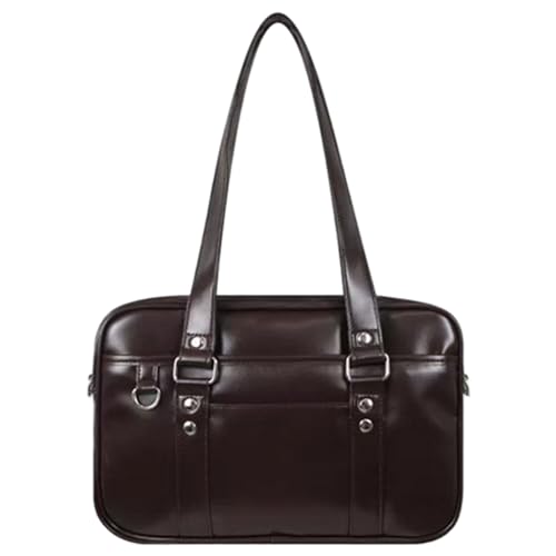 AZIDWERYQ Japanische Schulbeutel große Kapazität Soft PU Leder Messenger Bag Trendy Leichte Tasche Handtasche für das Pendeln von Reiseeinkäufen Brown Messenger von AZIDWERYQ