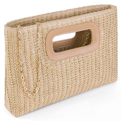 AZIDWERYQ Strohstrandtaschen für Frauen geflochtene Strohhandtaschen mit abnehmbar von AZIDWERYQ