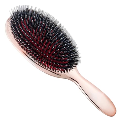 Eber Borderle Haarbürste Schmerzfreies Haarbürste mit elektroplatter Metallgriff für dicke, dünne, lange kurze, nasse oder trockene Haarbürsten für Frauen von AZIDWERYQ