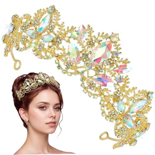 Goldkrone, Strasskönigin Tiara Elektroplatte Legierungslegierung Prinzessin Crown Stirnband, Hochzeit Prom Geburtstagsfeier Tiara für Frauen Haarzubehör Geschenke Prinzessin Goldkrone, Strasskönigin Tiara Elektroplatte Legierungslegierung Prinzessin Crown Stirnband, Hochzeit Prom Geburtstagsfeier Tiara für Frauen Haarzubehör Geschenke Prinzessin von AZIDWERYQ