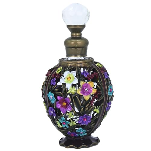 Vintage -Parfümflasche 12ml Blumenglas Parfümflasche Kristall Offene exquisite leere nachfüllbare lackierte emaillierte dekorative Behälterflaschen leer von AZIDWERYQ