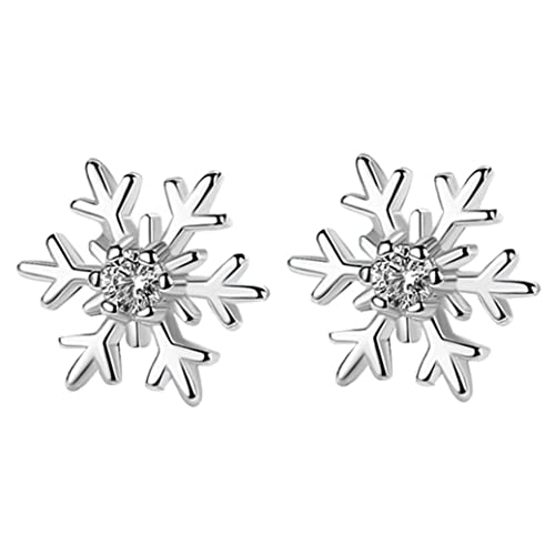 Weihnachtsschneeflake-Ohrringe silberplattierte Winterblume Kubische Ohrringschstene Winter Blume Kubikschstene von AZIDWERYQ