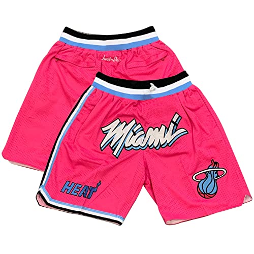 AZISEN Basketball Hose Herren, Basketball Shorts Herren Activewear-Shorts für Herren Basketball Homme Training Fans Sommershorts Sporthose Herren Kurz mit Tasche Basketball Trikot (Rosa,S) von AZISEN