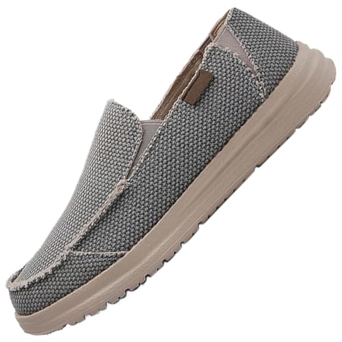 AZMAHT Herren Leichtes Slip On Sneaker Leichte Luftkissen Mesh Turnschuhe Atmungsaktive rutschfeste Wanderschuhe Bequeme Schlupfschuhe Freizeit Atmungsaktive Fitness Turnschuhe,Grau,40/250mm von AZMAHT