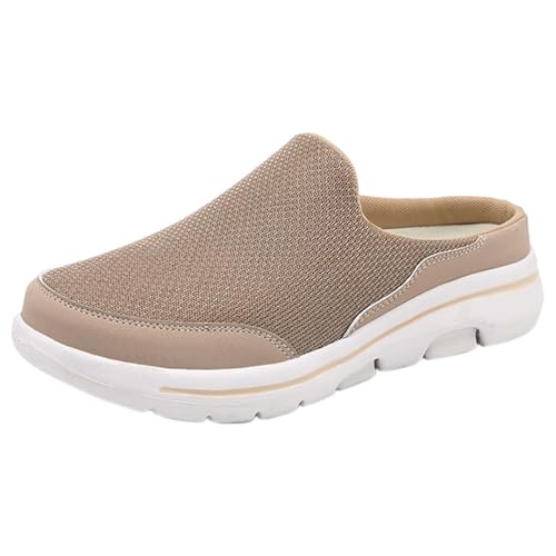 AZMAHT Herren Mokassins Handgemachte Weiche Flacher Lederschuhe Mokassins Schuhe Damen Bequem Atmungsaktive Leichtgewichts Fitness Turnschuhe atmungsaktive,Braun,38/240mm von AZMAHT