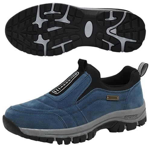 AZMAHT Orthopädische Schuhe Herren leichte Schuhe Herren Sneaker Outdoor Wanderschuhe Herren wasserdicht extra weit wasserdicht Walking Schuhe Hallux valgus Schuhe,Blau,47 EU von AZMAHT