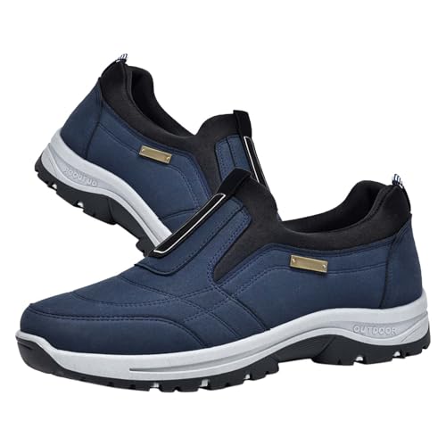 AZMAHT Schuhe Herren Winter orthopädische Schuhe Herren Freizeitschuhe Herren Winterschuhe Herren wasserdicht gesundheits Schuhe Herren Herren Winterschuhe,Blau,46/280mm von AZMAHT