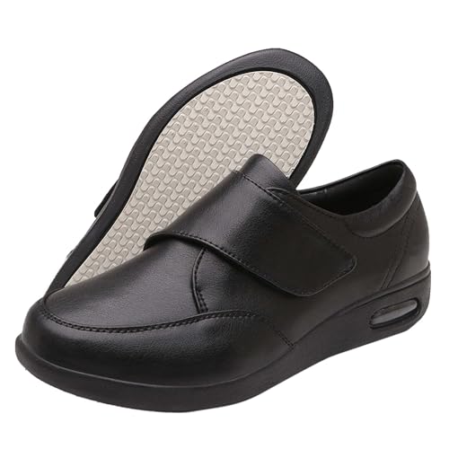 AZMAHT Schuhe für breite füße Herren Lederschuhe orthopädische Schuhe Damen Schuhe Damen Herbst Damen Halbschuhe Arch fit Herren Schuhe Hallux valgus Damen,Schwarz,41 EU von AZMAHT