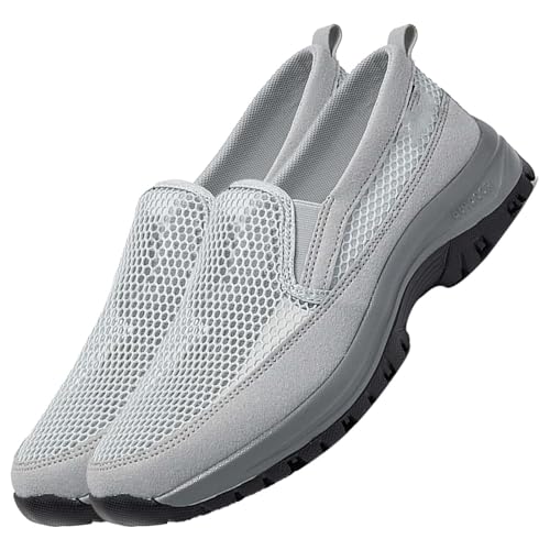 AZMAHT Slip On Walking Schuhe Herren Sommerschuhe Sportschuhe für Hallen Outdoor Joggingschuhe Bequem Atmungsaktive Leichtgewichts Fitness Turnschuhe,Grau,49/295mm von AZMAHT