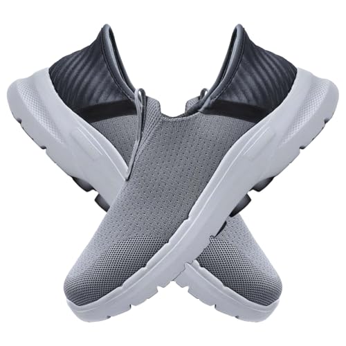 Herren Hiking Shoes Sneaker Für Geschwollene Füße Breite Füße Orthopädische Schuhe Herren breiter fuß Freizeit Swollen feet Shoes extra weit Bequeme breite Herrenschuhe,Grau,40/250mm von AZMAHT