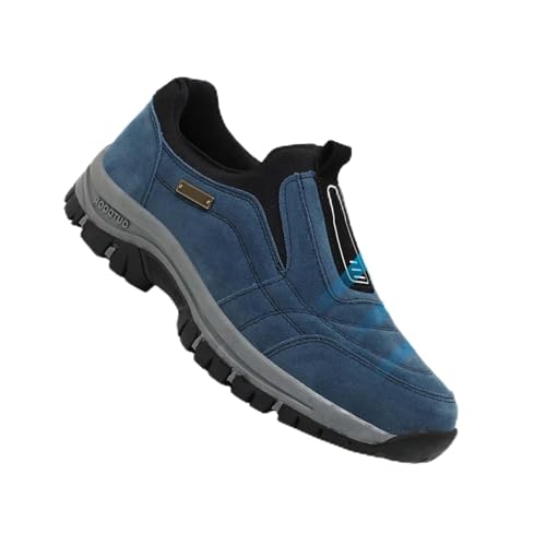 Herren Schuhe zum reinschlüpfen Herren orthoshoes Loafers Herren Outdoor-Walking-Shoes Walkingschuhe Atmungsaktive rutschfeste Wanderschuhe,Blau,45/275mm von AZMAHT