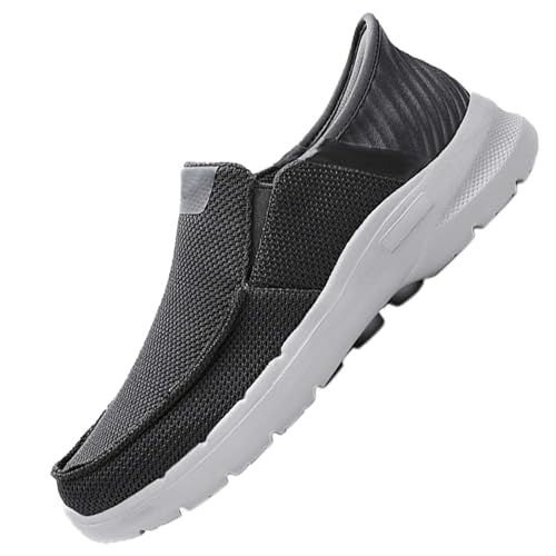 Herren Sommerschuhe zum reinschlüpfen Extra Weit Gesundheitsschuhe Herren Diabetiker Schuhe Herren valgus Wide verbandsschuhe breiter fuß Freizeit Swollen feet Shoes,Grau,46/280mm von AZMAHT