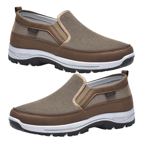 Schuhe Slip-On-Schuhe Slip on Shoes Men Sneaker Herren Freizeitschuhe Herren Sneaker ohne schnürsenkel Hallenschuhe Herren Schuhe zum reinschlüpfen Herren,Braun,45/275mm von AZMAHT