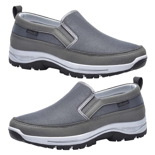 Schuhe Slip-On-Schuhe Slip on Shoes Men Sneaker Herren Freizeitschuhe Herren Sneaker ohne schnürsenkel Hallenschuhe Herren Schuhe zum reinschlüpfen Herren,Grau,42/260mm von AZMAHT