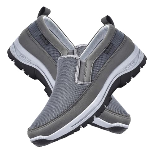 Slip on Shoes Men Sneaker Herren Freizeitschuhe Herren Sneaker ohne schnürsenkel Hallenschuhe Herren Schuhe zum reinschlüpfen Herren Bequeme Schuhe,Grau,47/285mm von AZMAHT