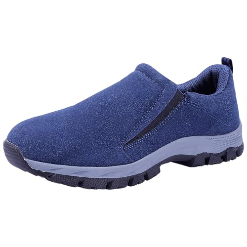 Slip on Sneaker Herren Schuhe Ohne SchnüRsenkel Leichte Sportschuhe Atmungsaktives Freizeitschuhe Fitness Schuhe Turnschuhe Outdoor Fashion Laufschuhe Schuhe Breite FüßE,Blau,44 EU von AZMAHT