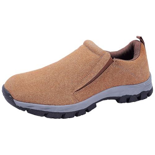 Slip on Sneaker Herren Schuhe Ohne SchnüRsenkel Leichte Sportschuhe Atmungsaktives Freizeitschuhe Fitness Schuhe Turnschuhe Outdoor Fashion Laufschuhe Schuhe Breite FüßE,Braun,47 EU von AZMAHT
