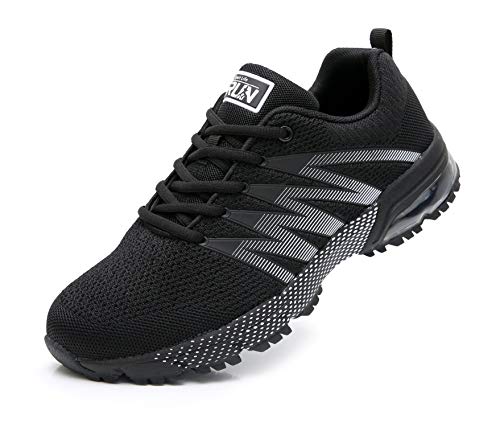 Azooken Herren Damen Sportschuhe Laufschuhe Turnschuhe Sneakers Leichte Fitness Mesh Air Sneaker Straßenlaufschuhe Outdoor(8995 Black40) von Azooken