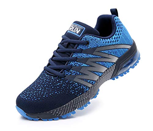 Azooken Herren Damen Sportschuhe Laufschuhe Turnschuhe Sneakers Leichte Fitness Mesh Air Sneaker Straßenlaufschuhe Outdoor(8995 Blue37) von Azooken