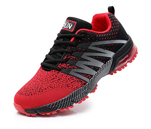 Azooken Herren Damen Sportschuhe Laufschuhe Turnschuhe Sneakers Leichte Fitness Mesh Air Sneaker Straßenlaufschuhe Outdoor(8995 Red36) von Azooken