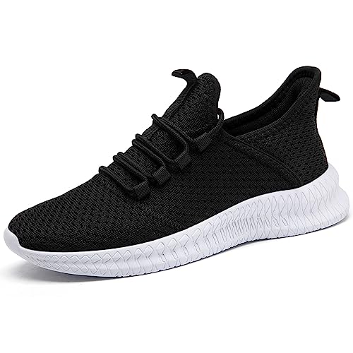 AZSDXS Turnschuhe Damen Bequeme Laufschuhe Sportschuhe Schnür Sommerschuhe Running Tennisschuhe Atmungsaktive Outdoor Jogging Freizeitschuhe Straßenlaufschuhe Sneaker für Fitness Gym Schwarz/Weiß 36 von AZSDXS